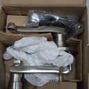 2 Pack Privacy Door Locks Bedroom/Bathroom Door Levers Handles for Left and Right Opened Door in Satin Nickel