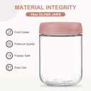 NETANY 6-pack 16oz Glass jars with Airtight Lids, Overnight Oats Containers with Lids, Wide mouth Mason Salad jars, Glass Food Storage Containers for Snacks Yogurt Spice Sugar-Pink