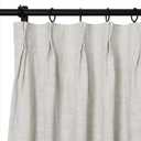 Cotton Linen Curtain with Trim Border, Blackout Room Darkening Lined and Unlined Curtain, Ivory, 88"x57"