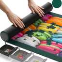 The Original Newverest Jigsaw Puzzle Mat Roll Up, Forest Green, 39.4 x 23.6 Portable Keeper Up to 1000 Pieces with Non-Slip Rubber Bottom & Smooth Top + 3 Puzzle Sorting Trays & Travel Storage Bag, 1000 pcs