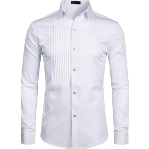 ZEROYAA Slim Fit Long Sleeve Tuxedo Dress Shirts/Prom Performing Shirts,Size 16Y