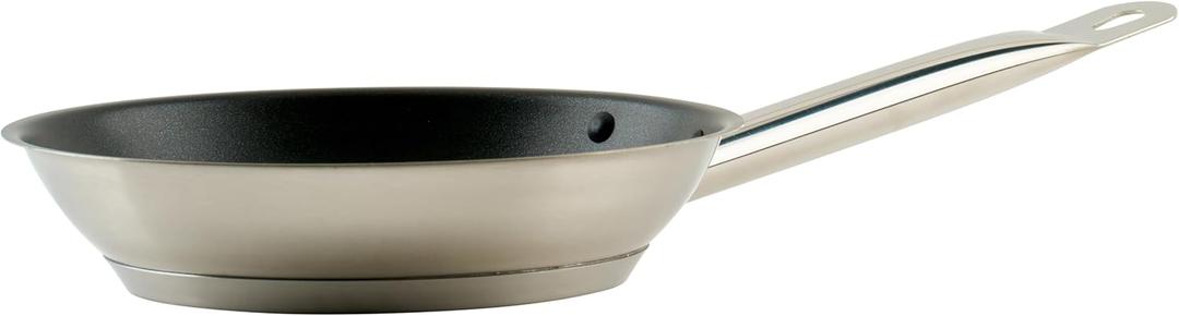 Winco Commercial-Grade Stainless Steel Fry Pan, Non-Stick, 8"