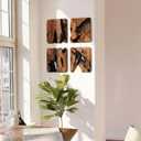 WELLAND 4 Pieces of Handmade Wall Sculptures, Rustic Abstract Wall Dcor for Living Room, Bedroom, Bathroom, Dining Room, Home Office,