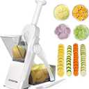 Safer Mandoline Slicer For Kitchen, Potato Slicer for Chips, Vegetable & Food Cutter, Thickness Adjustable 0.1-8 mm, Kitchen Faster Slice Artifact (Only Slicer) (White)