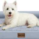 Medium Dog Bed Orthopedic Washable: Beds Bolster Medium Sized Dogs Bed Egg Crate Foam Couch Sofa Waterproof with Removable Cover (28.0"L x 19.0"W x 5.5"Th, Light Grey)