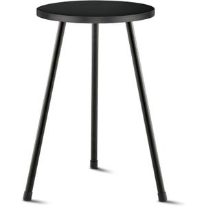 Tall Plant Stand, Mid Century Wood Indoor Plant Stand Black Plant Table for Flower Pots, Metal Plant Holder, Modern Home Decor Small Round Side End Table (11.8"x20")