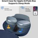Smart Case for Apple AirPods Max Supports Sleep Mode, with Ear Pad Case Cover/Ear Cups Cover/Headband Cover Silicone Accessories for AirPods Max Headphones,Hard Portable Carry Travel Storage Bag, Blue