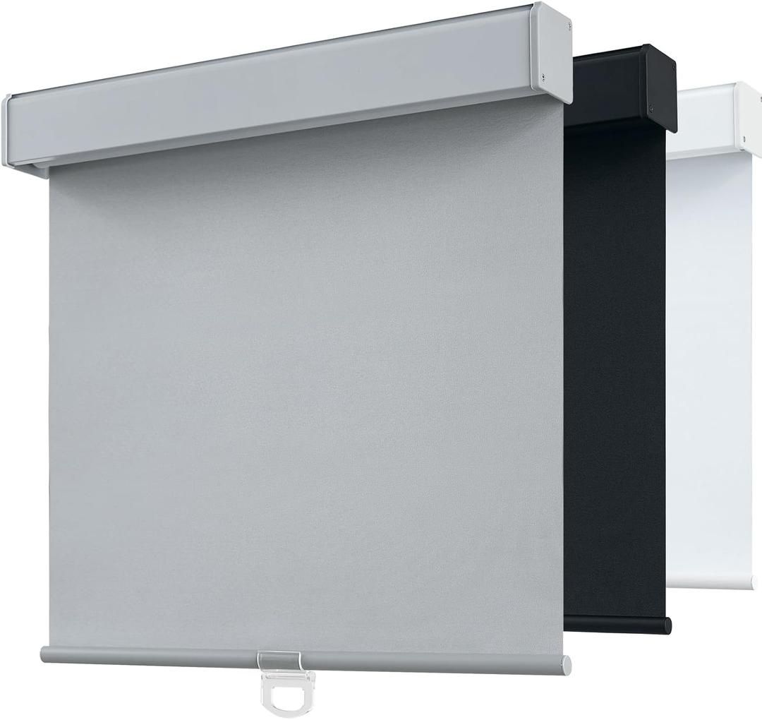 SHADEMOON Blackout Cordless Roller Shades for Windows,Free-Stop System Blind with Valance,Pull Down Room Darkening Indoor Shades,Thermal Insulated UV Blocking Fabric,Home Office, Grey,59" W x 72" H