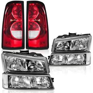 Amazon.com: Headlights Tail Lights Assembly Kit for 2003-2006 Chevy Silverado 1500 2500/2007 Chevy Silverado Classic, Headlamp w/Rear Brake Lamp Taillight, Black Housing Clear Corner : Automotive