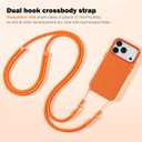 Thickened Crossbody Strap (Without Case) Compatible with iPhone 17/Air/Pro/Max Phone Cases and Other Device with Dual Lanyard Holes, Adjustable Hands-free Shoulder Neck Camera Phone Strap (Orange)