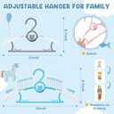 30 Pack Kids Hangers for Nursery Closet, Adjustable Non-Slip Toddler Baby Hangers with Windproof Buckle, 11-14" Infant Child Plastic Clothes Pant Hanger for Boys Girls Newborn Adult, Multi