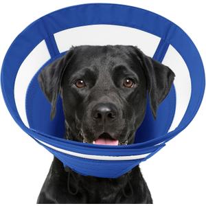 SAWMONG Dog Cone, Soft Dog Cones for Large Dogs After Surgery, Breathable Pet Cone Collar to Stop Licking, Comfy Elizabeth E-Collar for Dogs Cones Alternative (XL, Blue)