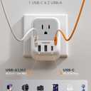 TESSAN 2 Prong to 3 Prong Outlet Adapter 2 Pack, US to Japan Plug Adapter with 4 Outlets 3 USB (1 USB C PD 20W), Outlet Adaptor US to Japan China Mexico Philippines Canada Peru Thailand Vietnam