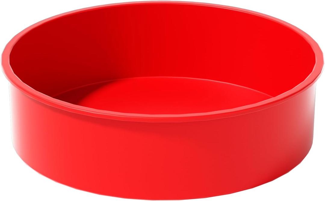 8 inch Cake Pans- Silicone Round Cake Molds for Layer Cake, Cheese Cake and Chocolate Cake, Non-stick and dishwasher safe silicone baking pans (1)