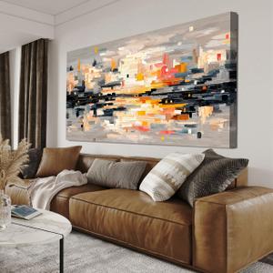 Abstract Wall Art Decor Large Wall Art for Living Room Abstract Canvas Art Wall Decor Modern Colorful Wall Art Prints Canvas Wall Art Pictures Artwork for Walls Bedroom Office Decor 24" X 48"