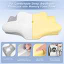 Cervical Neck Pillow, Memory Foam Pillows for Neck and Shoulder Pain Relief, 2 Heights Ergonomic Pillow with Breathable Ice Silk Cover, White