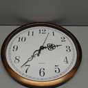 Bernhard Products Large Wall Clock 18 Inch Silent Non Ticking Movement Quartz Battery Operated Round Easy to Read Decorative Classic Brown Home/Kitchen/Office/Classroom/School Clocks, Black Numbers