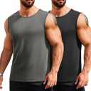 COOFANDY Men's 2 Pack Muscle Sleeveless Shirt Dry Fit Workout Gym Tank Tops (M)
