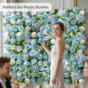 Flower Wall Backdrop 6 Panels 24x16 Inch Dusty Blue