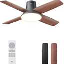 Dreo Ceiling Fans with Lights, 44'' Low Profile Black Ceiling Fan with Remote Control for Bedroom, 6-Level Dimmable Lighting & 5-Color Tone, 6 Speeds, Reversible DC Motor, Easy Installation, Timer