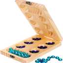 Wooden Mancala Board Game Set,Larger Size Mancale Instructions, Portable Travel Board Game for Kids and Adults