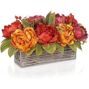 Amazon.com: Fall Hydrangea Artificial Flowers for Decoration In Rustic Wood Planter, Faux Fall Flowers Arrangement with Berries for Table Centerpieces, Falls Decor Fake Hydrangea for Autumn, Harvest, Thanksgiving : Home & Kitchen