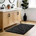 Soft Runner Rugs for Bedroom, Black 2x6 Area Rugs Fluffy Rug Shag Area Rug Carpet, Bedside Rug for Living Room Bedroom Kids Room Home Decor