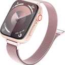 MARGE PLUS Slim Milanese Loop Compatible with Apple Watch Band for women 41mm 41mm 38mm 42mm 46mm 45mm 44mm, Stainless Steel Magnetic Mesh Strap work on iWatch Series 11 10 9 8 7 6 5 4 3 & SE 3 2 1