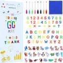 Nezyo Magnetic Chalkboard Contact Paper 40x15.7In Wall Board 8 Liquid Chalk 78 Magnetic Letters Chalkboard for Blackboard Wall Sticker(White)