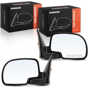 A-Premium Pair (2) Driver and Passenger Manual Door Mirror - Compatible with Chevy, GMC & Cadillac - Silverado, Suburban, Avalanche, Tahoe, Sierra, Yukon, Escalade - 99-07 - Non-Heated Manual Folding