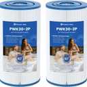 Future Way PWK30 Hot Tub Filters Replacement for Watkins 31489, Unicel C-6430, Filbur FC-3915, Pleatco PWK30 Hot Springs Spa Filters, 30 sq. ft, 2 Pack