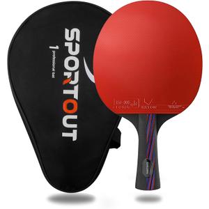 Sportout Ping Pong Paddles Sets-Portable Table Tennis Paddle withStorage Case Premium Table Tennis Racket for Indoor & Outdoor Games