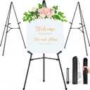 3Pcs Easel Stand for Sign - 63" Display Easel for Wedding Sign Stand Poster Stand, Lightweight Poster Easel for Painting, Folding Portable Easel Stand with Carrying Bag, Black