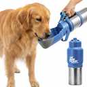 PupFlask Pro Dog Water Bottle | 30 or 50 OZ Double Wall Insulated Stainless Steel | Built-In Flip Cup Bowl | Leak Proof Cap | 24+ Hour Cold Water | Small & Large Dogs | Portable Pet Hydration Bottle (Blue)