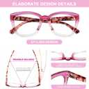 AQWANO Stylish Cat Eye Reading Glasses for Women, Computer Blue Light Blocking/Anti UV Readers Oversized Fashion Readers, Red 1.0