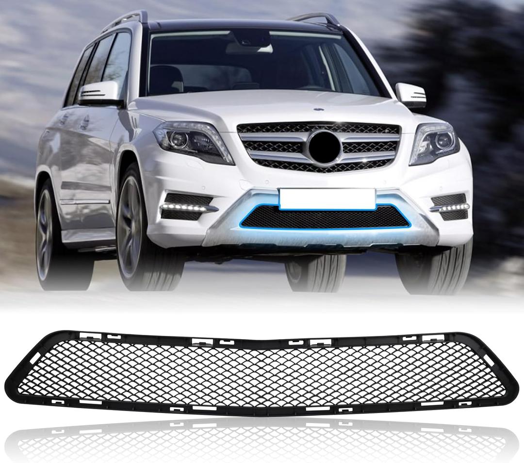 X204 Front Lower Center Bumper Grille Black Plastic Grill Compatible with Mercedes Benz GLK250 GLK350 2013 2014 2015 2048857823