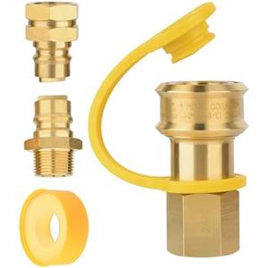 Natural Gas Quick Connect Disconnect Fittings 3/4, Propane Hose Connector for NG/LP Appliance with Male Female Pipe Thread, Use for Generator, Grill, Heater, CSA Brass