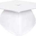 Unisex Matte Preschool and Kindergarten Graduation Cap with Year Charm Tassel (White)