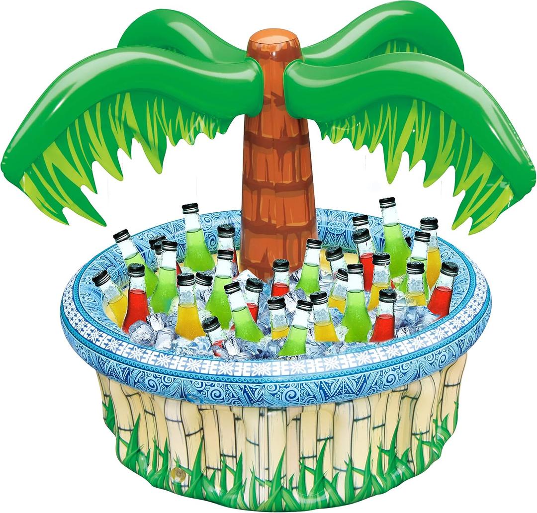 JOYIN 28 Inflatable Palm Tree Cooler, Luau Hawaiian Tropical Beach Themed Party Decorations, Blow Up Palm Trees Cooler Outdoor Party Supplies, Kids Adults Birthday Party Dcor