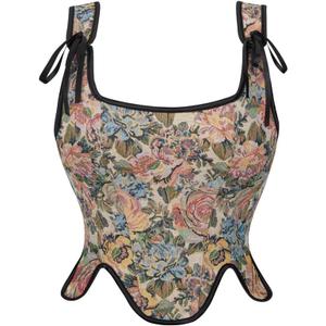 Alivila.Y Fashion Womens Sexy Vintage 1920s Renaissance Lace Trim Corset Bustier (Small, Cream Flower)