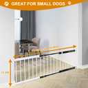 White Metal Dog Gate for Small Dogs - 13.3" Short Freestanding Puppy Gate with Retractable Sliding Rail, No Installation, Indoor/Outdoor Use, Foldable & Portable Pet Barrier