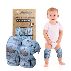 Simply Kids Baby Knee Pads for Crawling (2 Pairs) Rodilleras para Bebe, CPSIA Certified - Infant Knee Protector for Toddler, Girl, Boy, Crawler ((Popular Choice) Shark)
