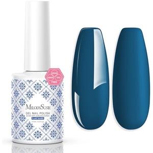Melody Susie Fleurwee Plant Based Gel Nail Polish, Hema Free Dark Indigo Blue Nail Polish, Soak Off UV LED Gel Polish Gift for Women 21 Non Toxic Long Lasting Nail Art Manicure Salon DIY at Home P16, 2pcs