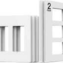 TreatLife Screwless Decorator Wall Plates, Standard Size 2-Gang & 3-Gang Light Switch Plates, White 5 Pack (2-Gang 3 Pack & 3-Gang 2 Pack)
