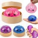 1PCS Dumpling Glitter Stress Ball, Cute Squishy Toys for Kids – 3.94" Squishy Stress Sugar Balls for Adults, Squeeze Sensory Toys for Classroom Prizes Decompression Gift for Anxiety Relief (Pink)