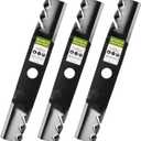 Set of 3 High-Lift Mulching Mower Blades 16.65" Replacement for Kubota K5583-34350, Fits 48" Deck Z723 Z724 Z412KW RCK48P Models, 1-1/8" Circle Center Hole