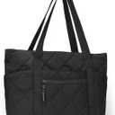 befen Laptop Tote Bag for Women Work, Travel Tote Bags Nurse Puffer Quilted Handbags, Lightweight Waterproof Beach Purse