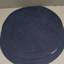 13" Round Placemats Set of 4, Reversible Faux Leather Heat Resistant Table Mats, 100% Waterproof Oilproof Wipeable Table Protective Placemats for Vinyl, Washable for Indoor (4, Navy Blue)