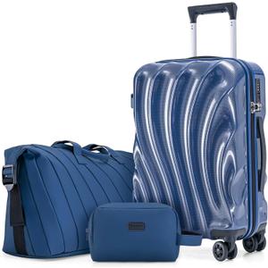 Cosbarn Luggage Sets 3 Piece Suitcases with Wheels, Suitcase Set, ABS+PC Hardshell Luggage with Phone Holder, Lightweight Carry on Luggage with TSA Lock Spinner Wheels