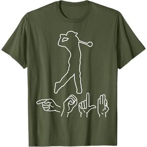 Golf ASL Golfer American Sign Language Golfing T-Shirt, Size M